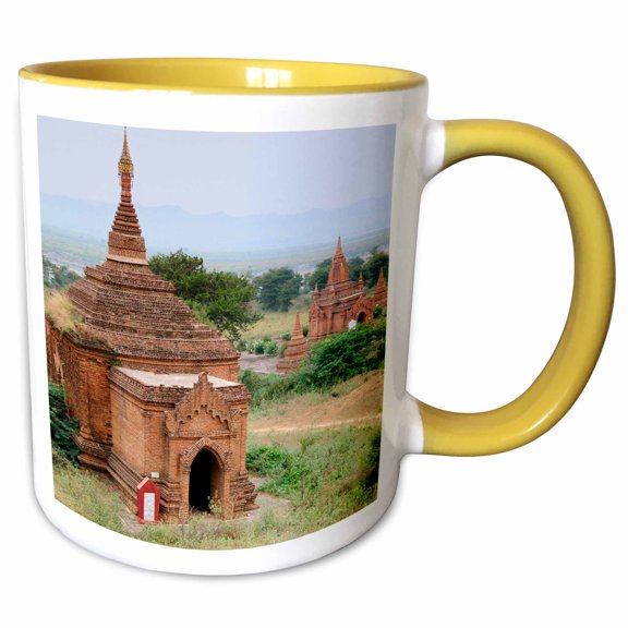 3drose, Myanmar (burma), Bagan (pagan), Bagan Temples-as06 Sro0175 - Steve Roxbury, 15oz Two-tone Yellow Mug