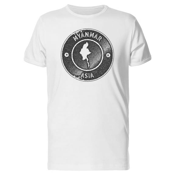 Myanmar Grunge Map, Asia Tee Men's -Image by Shutterstock
