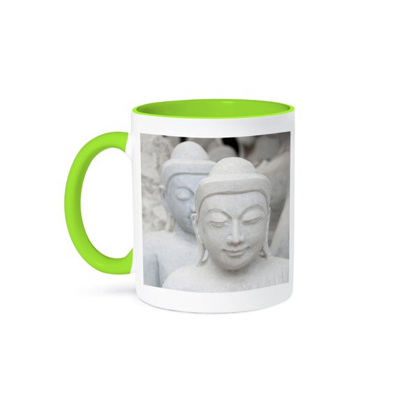 Myanmar, Mandalay, Stone Carver, Marble Buddhas-As06 Cmi0070 - Cindy Miller Hopkins, 11oz Two-Tone Green Mug