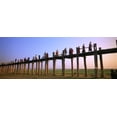 thumbnail image 1 of Myanmar, Mandalay, U Bein Bridge, People crossing over the bridge Poster Print (18 x 7), 1 of 1