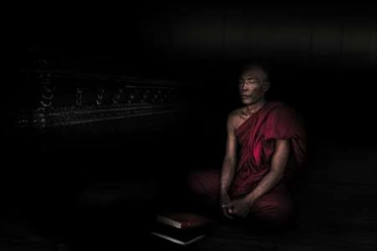 Myanmar - Meditation Canvas Art - Michael Jurek (12 x 18)