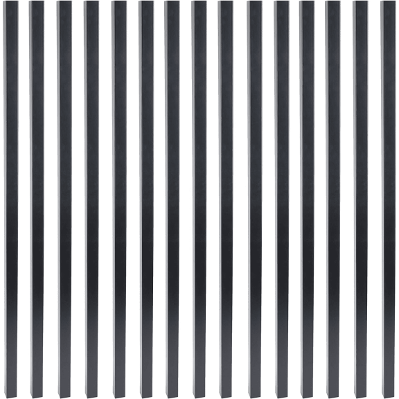 Myard 26 Inches Estate Square Aluminum Deck Balusters for Decking Railing Patio Fence, Modern Look (25-Pack, Matte Black)