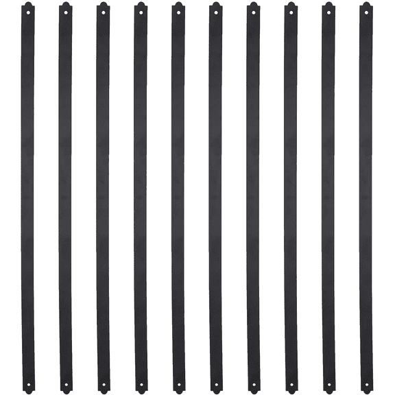 Myard 29-1/2 Inches Heavy Duty Flat Straight Iron Deck Balusters with Screws for Wood Composite Facemount Deck Railing (25-Pack, Matte Black)