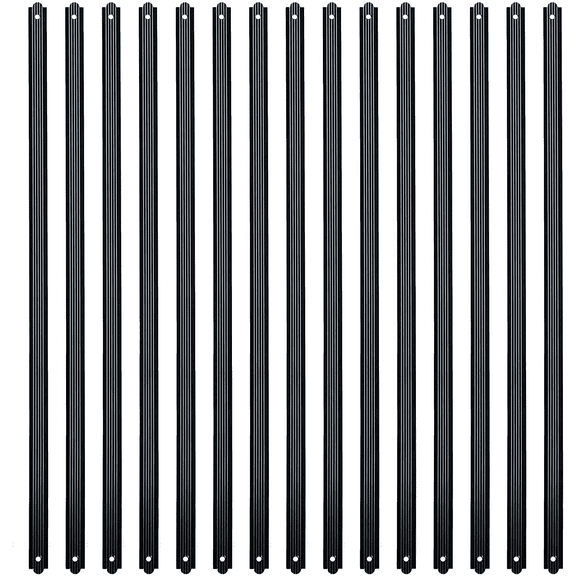 Myard 32-1/4 Inches Grooved Flat Straight Aluminum Deck Balusters with Screws for Wood Composite Facemount Deck Railing (25-Pack, Matte Black)