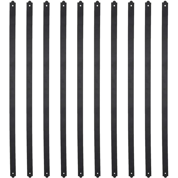 Myard 32-1/4 Inches Heavy Duty Flat Straight Iron Deck Balusters with Screws for Wood Composite Facemount Deck Railing (25-Pack, Matte Black)