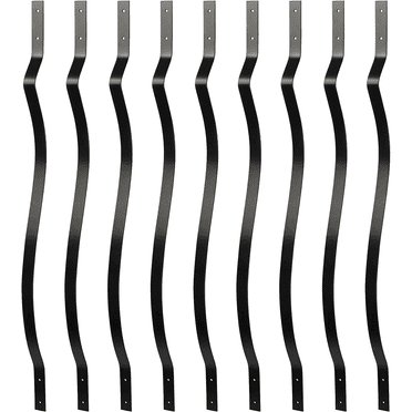 Myard 32-1/4 Inches Heavy Duty Iron Deck Balusters with Screws for Facemount Railing Fencing, European Baroque Silhouette Wrought Style (50-Pack, Matte Black)