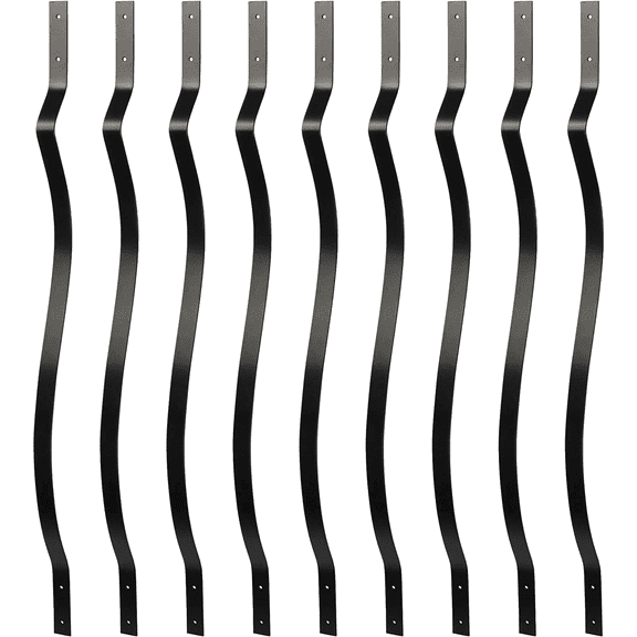 Myard 32-1/4 Inches Heavy Duty Iron Deck Balusters with Screws for Facemount Railing Fencing, European Baroque Silhouette Wrought Style (50-Pack, Matte Black)