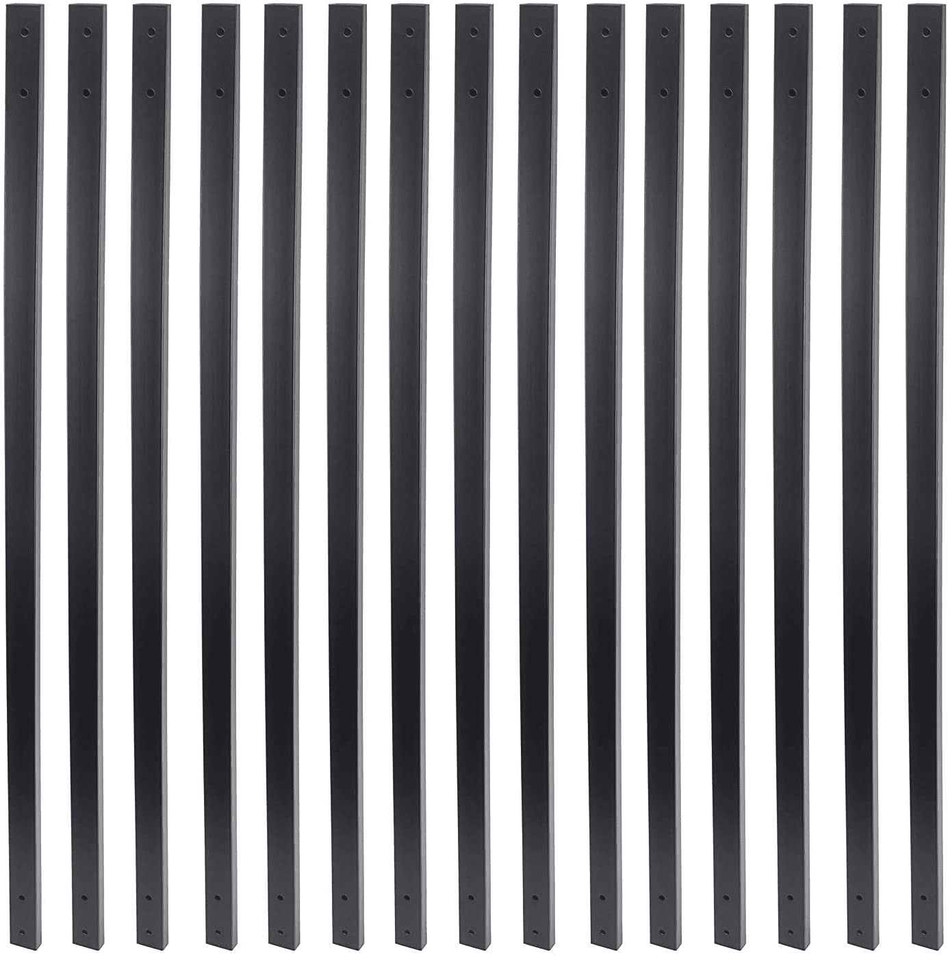 32-1/4 in. x 1 in. Black Fine Textured Aluminum Rectangle Face Mount Deck Railing Baluster (5-Pack) 32-1/4 in. x 1 in. Black Fine Textured Aluminum Rectangle Face Mount Deck Railing Baluster (5-Pack)