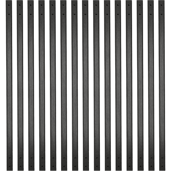 Myard 38 Inches Grooved Traditional Rectangle Aluminum Deck Balusters with Screws for Wood Composite Facemount Railing, Classic Geometric Style (25-Pack, Matte Black)