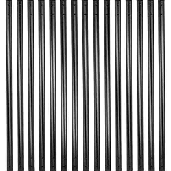 Myard 38 Inches Grooved Traditional Rectangle Aluminum Deck Balusters with Screws for Wood Composite Facemount Railing, Classic Geometric Style (25-Pack, Matte Black)