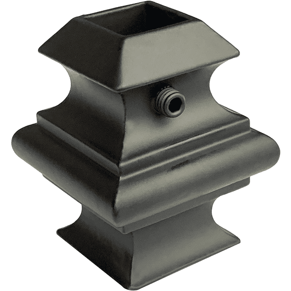 Myard Attachable Baluster Collar Knuckles with Screws for Indoor Square Stair Iron Balusters (1/2"X1/2"), 10-Pack (Satin Black)