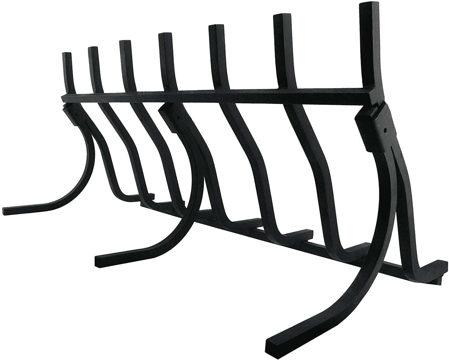 Myard FG7 Fireplace Grate Wrought Iron Steel High Efficiency Smoke-Free Vertical Firewood Log Burning Holder Rack (7 Bars)