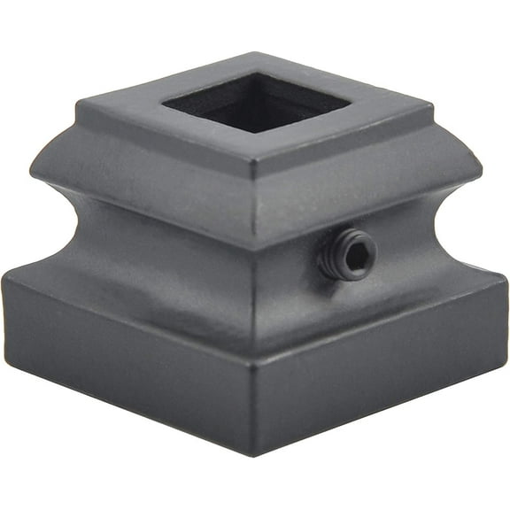 Myard Flat Shoes with Screw for 1/2 Inches Square Iron Stair Deck Balusters, 44 Inches 10-Pack (Satin Black)