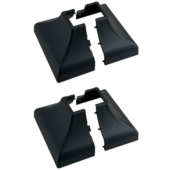 Myard Interlocking Post Cover Skirt Shoe for 1X1 Inch Post with 3.5X3.5 Inches Base Mounting Plate - Fast Install on Feet of Porch, Stair Handrail, Railing, Fence (2-Pack, Black)