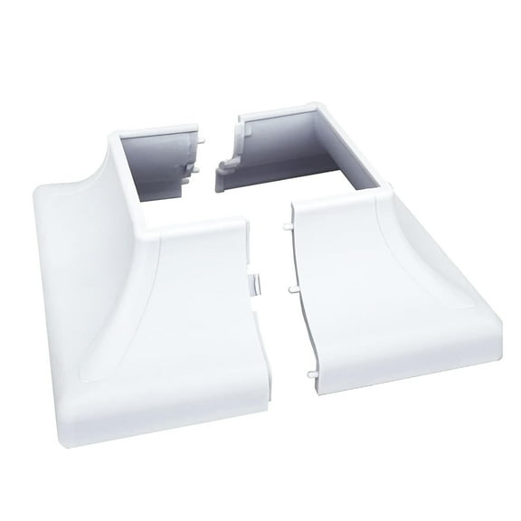 Myard Interlocking Post Cover Skirt Shoe for 2X2 Inch Post with 4.5X4.5 Inches Base Mounting Plate, Fast Install on Feet of Porch, Stair Handrail, Railing, Fence (2-Pack, White)