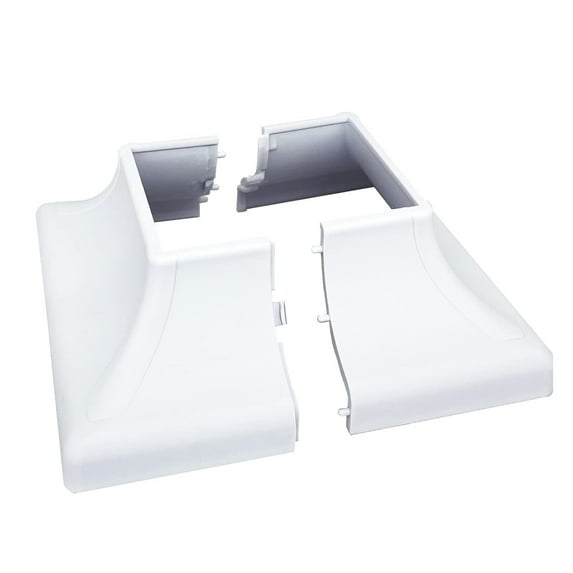 Myard Interlocking Post Cover Skirt Shoe for 2X2 Inch Post with 4.5X4.5 Inches Base Mounting Plate, Fast Install on Feet of Porch, Stair Handrail, Railing, Fence (2-Pack, White)