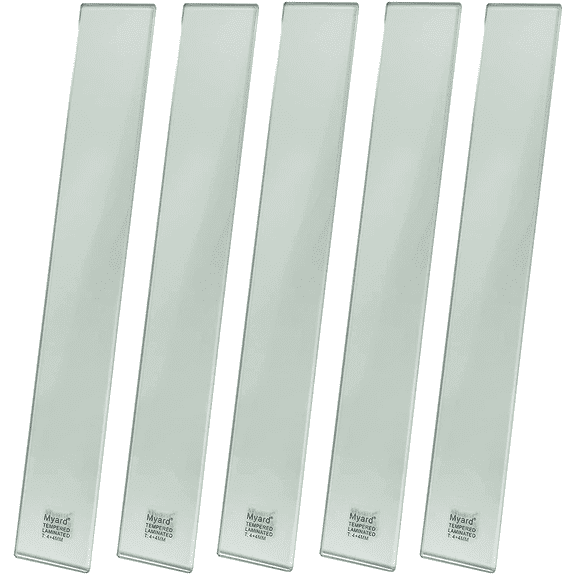 Myard Laminated + Tempered Glass Balusters for Deck Patio Fence Wood or Aluminum Railing Rails (Length 26", 5-Pack)