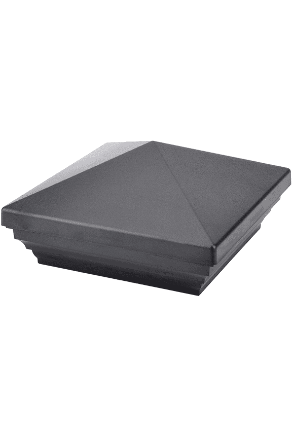 PNP 115445 Screw-Free Universal Fence Pyramid Top Cap Fits Post 4 X 4 Inches (Actual Post Size 3.5 X 3.5) (Qty 5, Black)