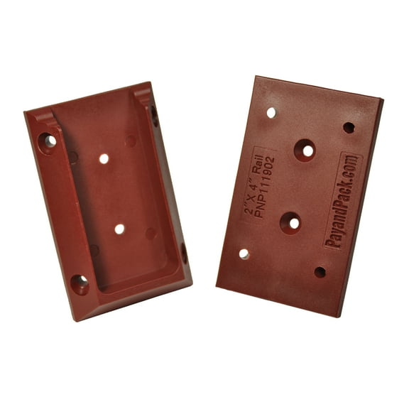 Myard PNP111902-R Deck Railing Connectors with Screws for 2x4 (Actual 1.5x3.5) Inches Stair Wood Handrail (1 Pair, Red Clay)