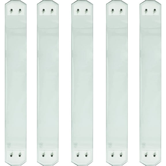 Myard Scenic Frontier Tempered Clear Glass Balusters for Deck Railings, Included Brackets + Screws for Facemount (Length 29.5", 5-Pack)