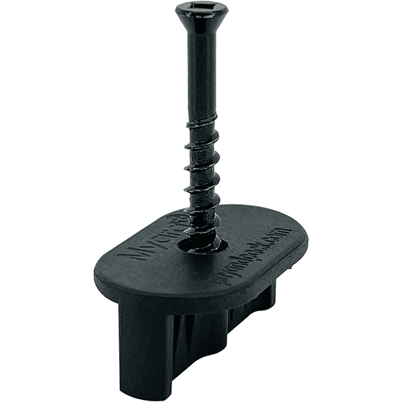 Myard Universal Hidden Deck Fastener Clips for Grooved Edges of Composite Decking Boards to Joists, 1/4" Gap Spacing, with Square Driver Bit (50-Pack)