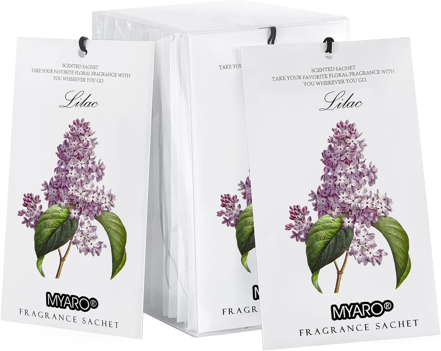 Myaro 12 Packs Lilac Scented Sachets for Drawer and Closet, Long