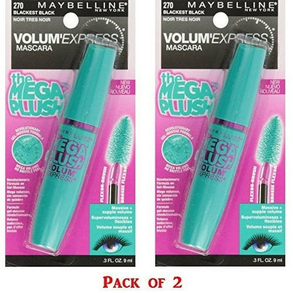 Myb Plush Blkst Blck Masc Size .30 F Maybelline Volum'Express Mega Plush Mascara...