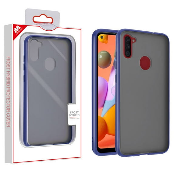 Mybat Frost Hybrid Protector Cover For Samsung Galaxy A11 - Semi Transparent Smoke Frosted Rubberized Ink Blue