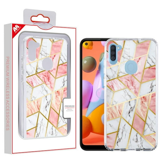 Mybat Fusion Protector Cover For Samsung Galaxy A11 - Electroplated Pink Marbling