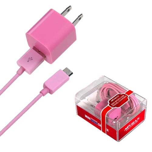 Mybat Micro Usb Pink Travel Charger With Usb Port 2-in-1 For Samsung Galaxy & Note  LG, HTC Motorola & More Pink