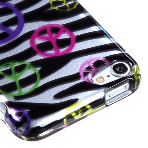 Mybat Peace And Zebras 2d Silver Phone Protector Cover160 For Apple Ipod Touch 5th Generation