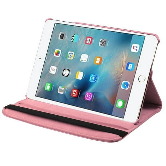 Mybat Swivel Folio Flip Leather Case For Apple iPad Mini 4, A1538 & A1550 Pink