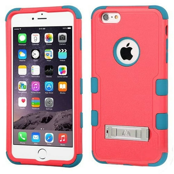 Mybat Tuff Hybrid Case w/Kickstand for iPhone 6 Plus - Pink/Teal