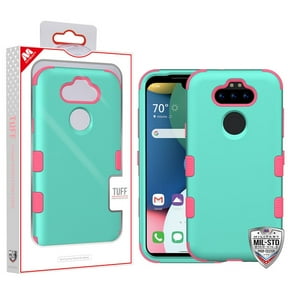 Mybat Tuff Hybrid Protector Cover Military-grade Certified For Lg K31 Aristo 5 Fortune 3tribute Monarch Phoenix 5 - Rubberized Teal Green Electric Pink