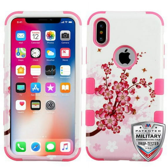 Mybat Tuff Series Case For Apple Iphone Xsx - Spring Flowers Electric Pink