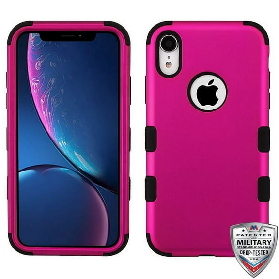 Mybat Tuff Titanium Hybrid case for iPhone XR (6.1") Hot Pink Black