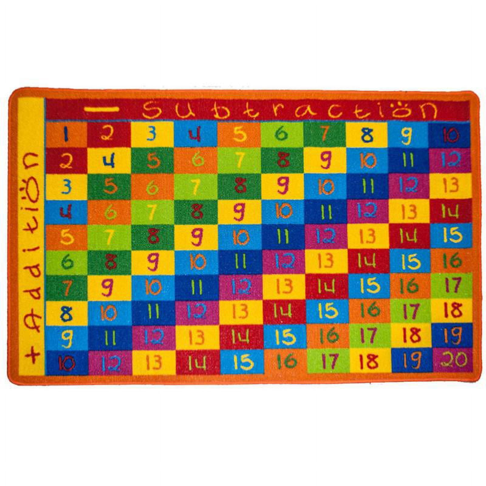 Mybecca Kids Rug Addition Chart 3' X 5' Children Area Rug for Playroom ...