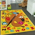 thumbnail image 1 of Mybecca Kids Rugs Art Alphabet, Size 5' x 7' Yellow Color, 1 of 5