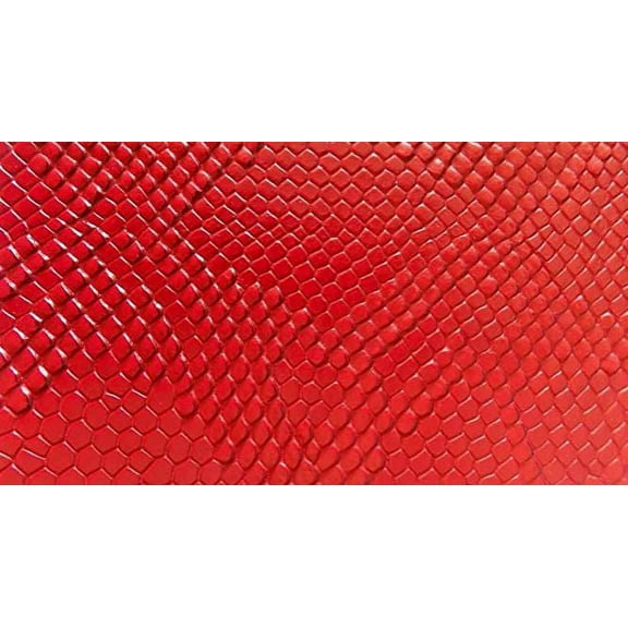 Mybecca RED Embossed Snake Vinyl 54" Wide Textured Faux Leather Great for Upholstery, Purses & Bags Sold By Separate Half Yard