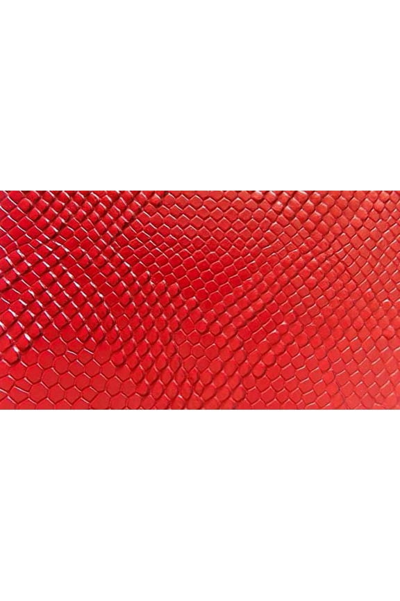 RED Embossed Snake Vinyl 54" Wide Textured Faux Leather Great for Upholstery, Purses & Bags Sold By Separate Half Yard