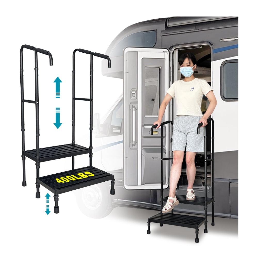 Mybow Bed Steps for High Beds for Adults Step Stool with Handle Bedside