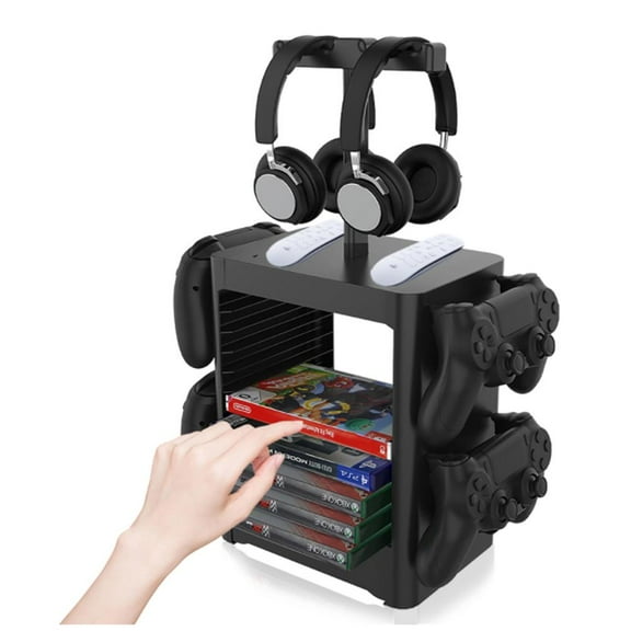 Mycarryingcase Game Storage Tower Stand for PS5, Xbox Series X, Nintendo Switch, Black