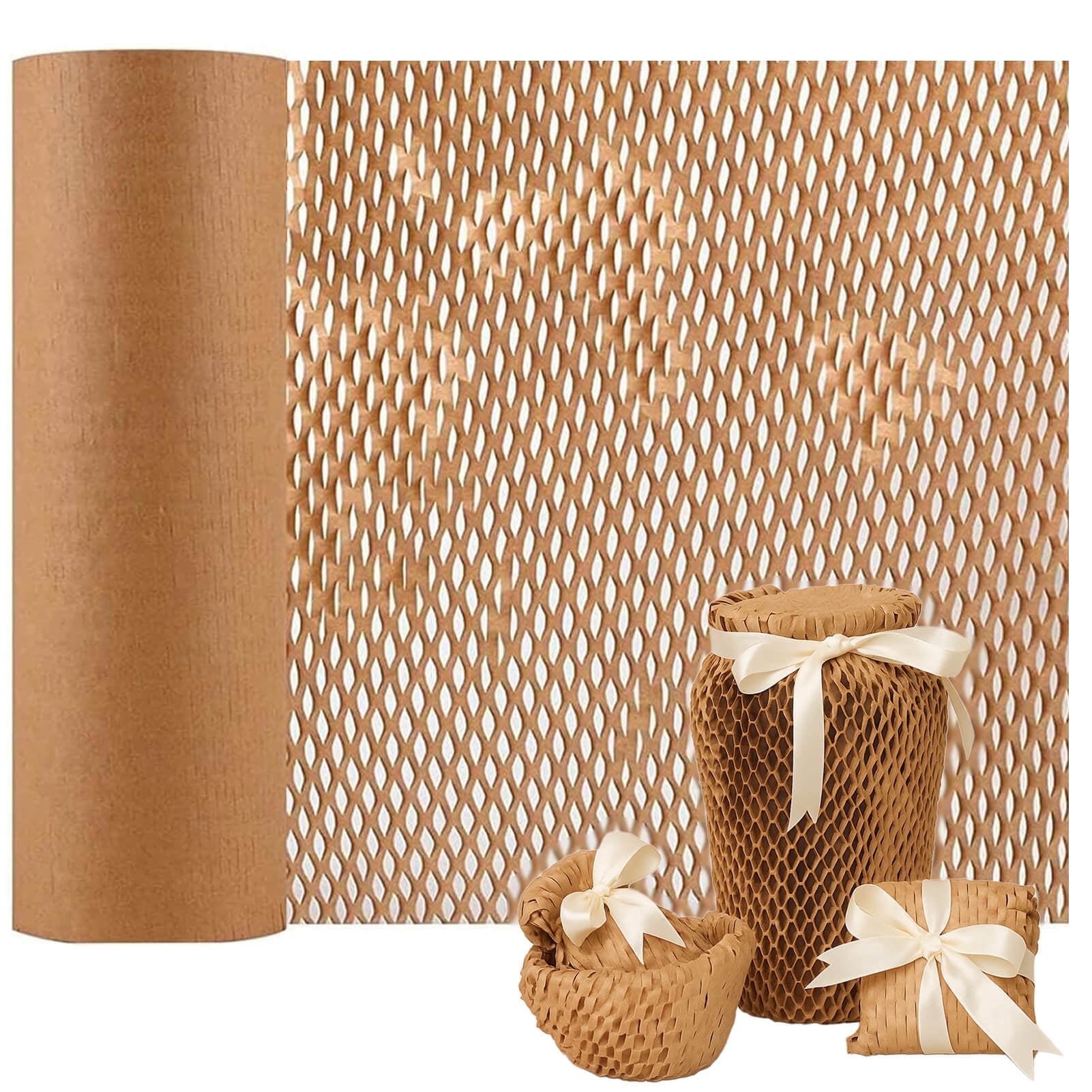 Mycheny Honeycomb Packing Paper Roll  12" x 200' Eco-Friendly Bubble Wrap Alternative - Cushioning Wrap for Moving, Shipping & Gift Wrapping