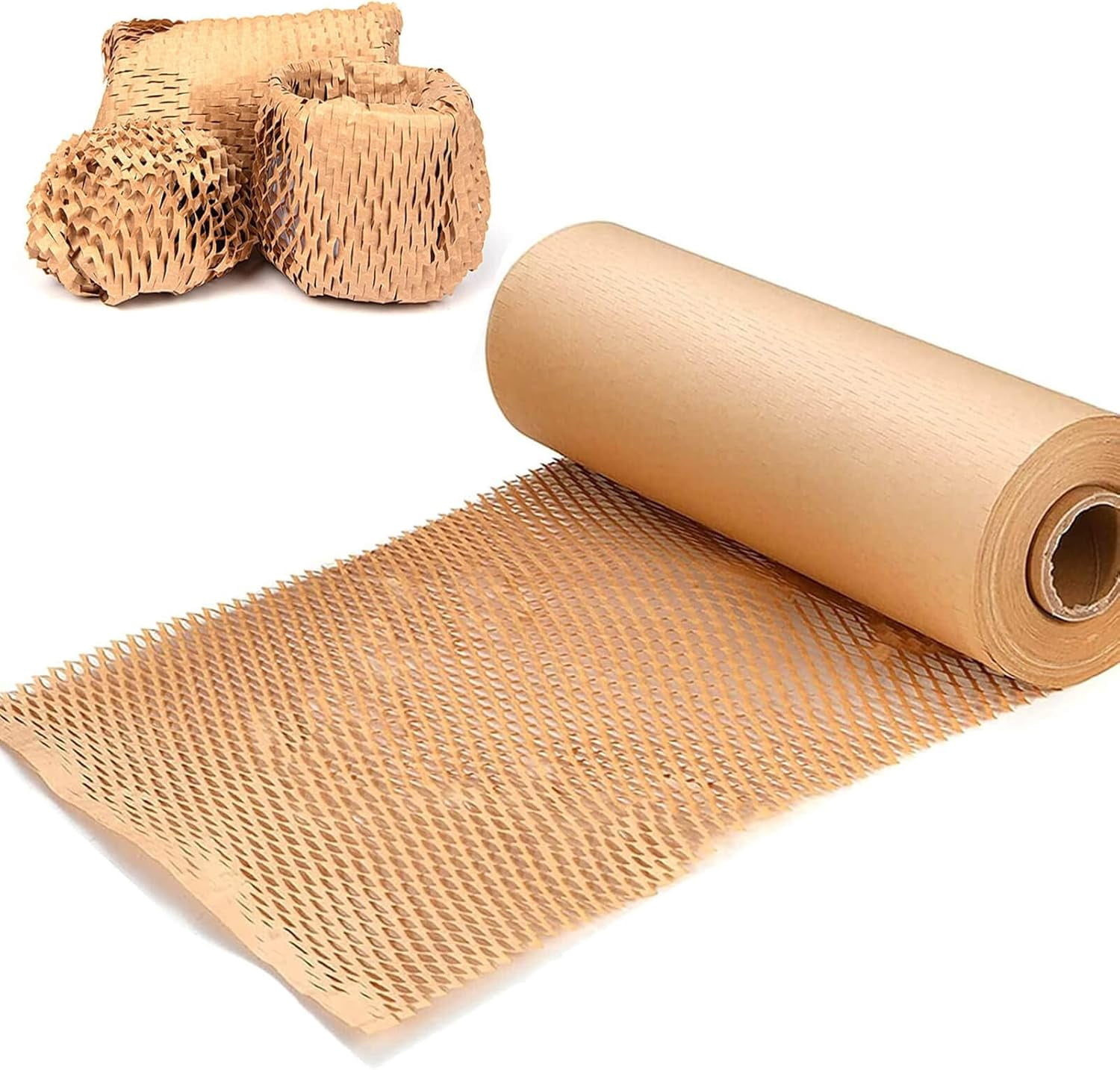 Mycheny Honeycomb Packing Paper Roll – 15 in x 128 ft Eco-Friendly Bubble Wrap Alternative - Cushioning Wrap for Moving, Shipping & Gift Wrapping