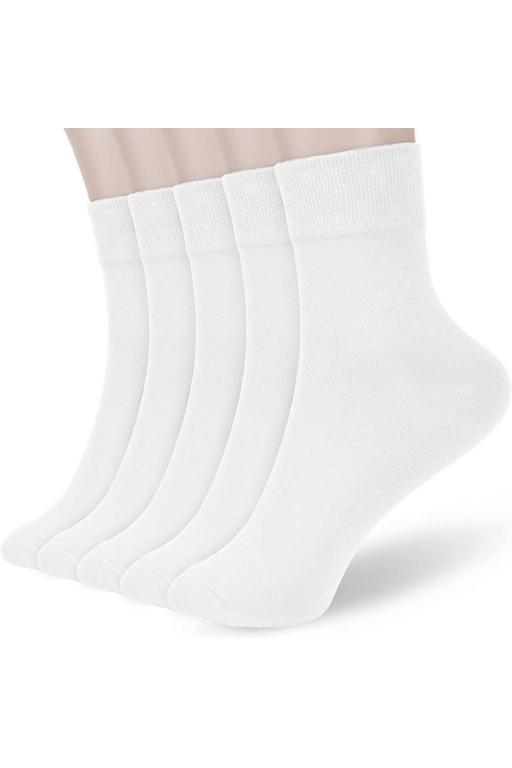 Women Thin Cotton Socks, Soft Cotton Bootie Socks Women Above Ankle Crew Socks 5 Pairs