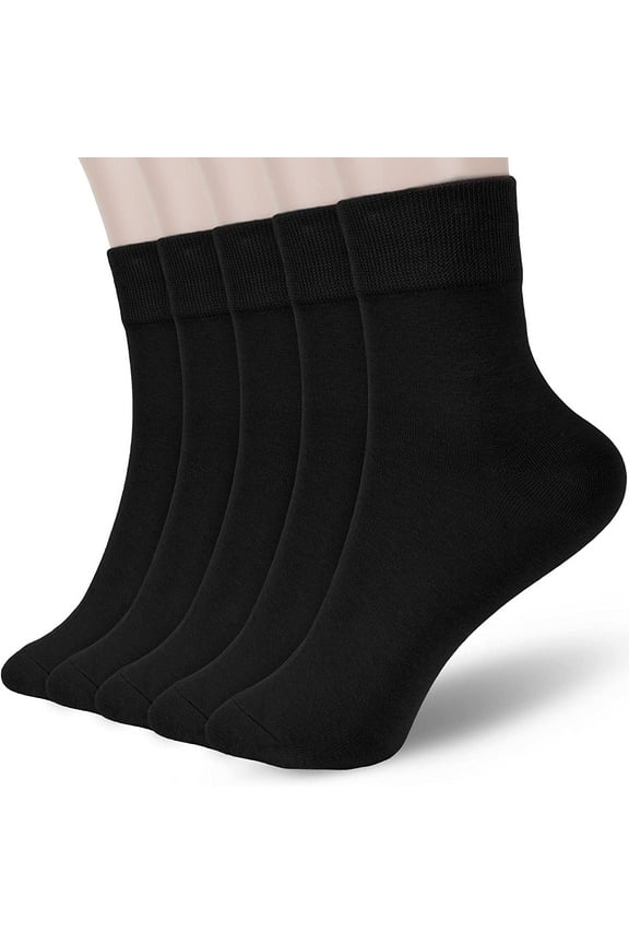Women Thin Cotton Socks, Soft Cotton Bootie Socks Women Above Ankle Crew Socks 5 Pairs
