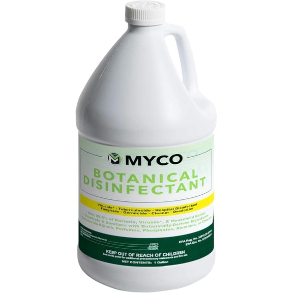 Myco Botanical Disinfectant Cleaner Natural Plant-Based Ready-to-Use EPA-Registered Disinfectant Spray for Mold, Mildew, Germs, Bacteria & Viruses Safe for Home & Commercial Use, 1 Gallon