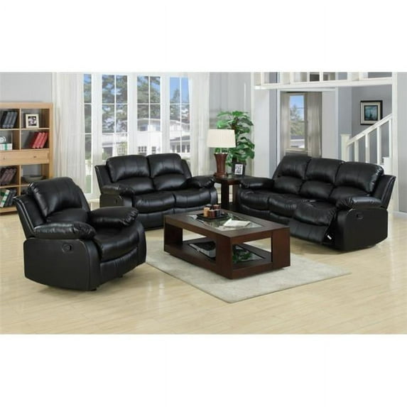 Myco Furniture 1075L-BLK Black Kaden Bonded Leather Loveseat