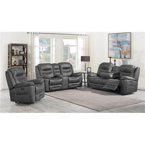 Myco Furniture 2157-C-GY 38 x 41 x 44 in. Garrett Power Chair with Power Headrest, Grey