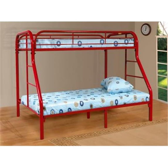 Myco Furniture 9701-R Red Sade Twin & Full Size Bunk Bed